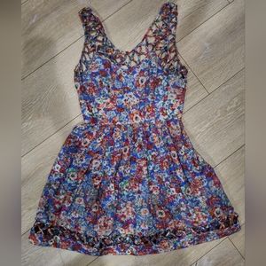 Forever 21 Collection Floral Blue Cage Dress 4